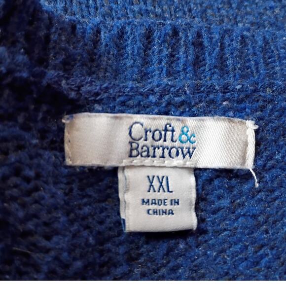 Craft Barrow blue textured knit sweater xxl cozy winter essential preppy casual - Picture 6 of 8